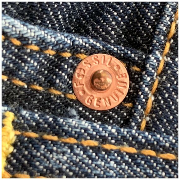 FOSSIL Jeans Size 27 Slim Boot Cut Dark Blue Denim Stretch Low Rise Nice! - Picture 9 of 12